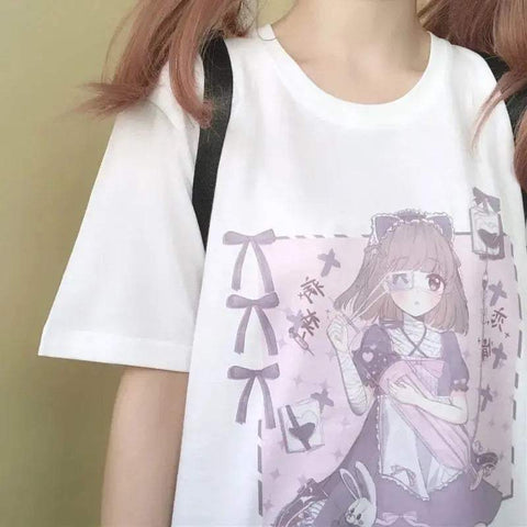 T-Shirt e-girl Zeichnung Manga japanische Maid