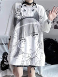 T-Shirt e-girl mit Manga-Design